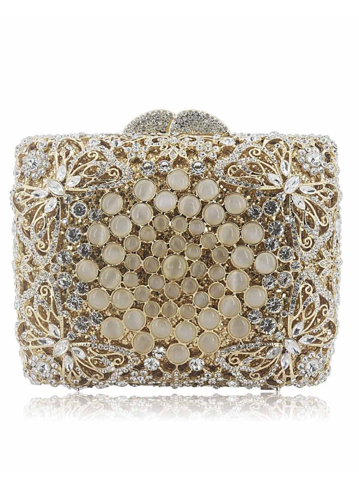 Jewellery clutch bag made with Swarovski crystals and butterflies Lauren Lynn London Accessories - 1 