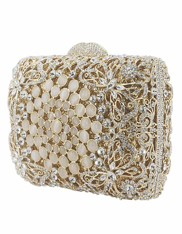 Jewellery clutch bag made with Swarovski crystals and butterflies Lauren Lynn London Accessories - 1  2