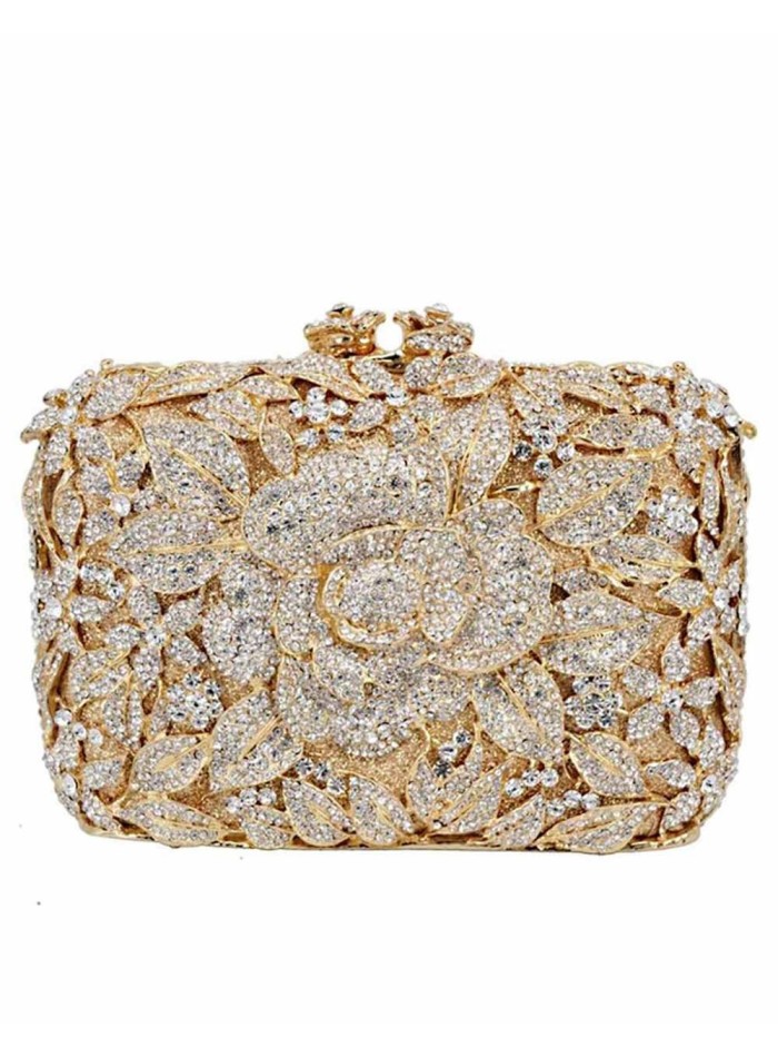 Jeweled clutch bag with crystal rose Lauren Lynn London Accessories - 3 