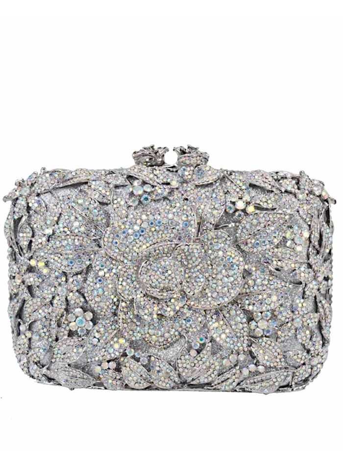 Bolso de fiesta joya con rosa de cristal Lauren Lynn London Accessories - 5 