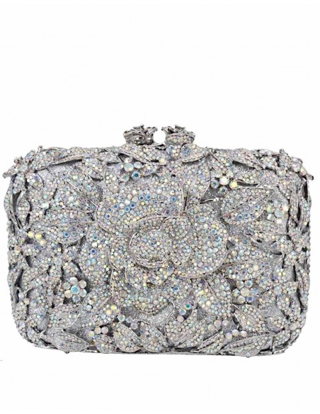 Bolso de fiesta joya con rosa de cristal Lauren Lynn London Accessories - 5 