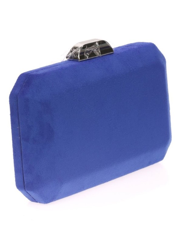 Suede octogonal clutch bag with metallic clasp Lauren Lynn London Accessories - 12 2