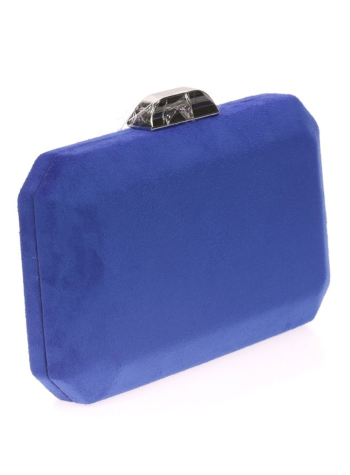 Suede octogonal clutch bag with metallic clasp Lauren Lynn London Accessories - 1 