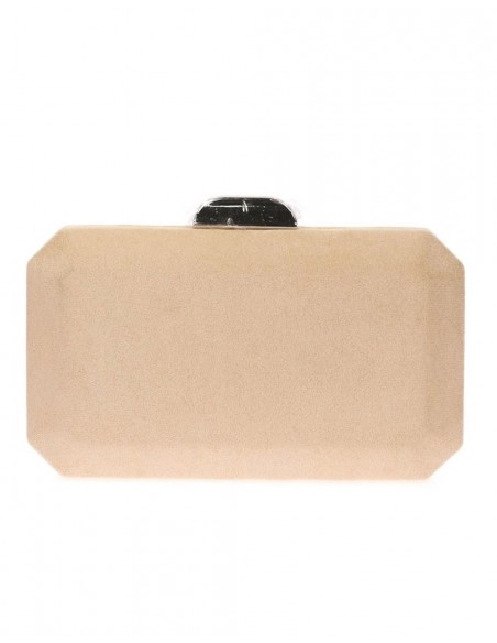 Suede octogonal clutch bag with metallic clasp Lauren Lynn London Accessories - 5 