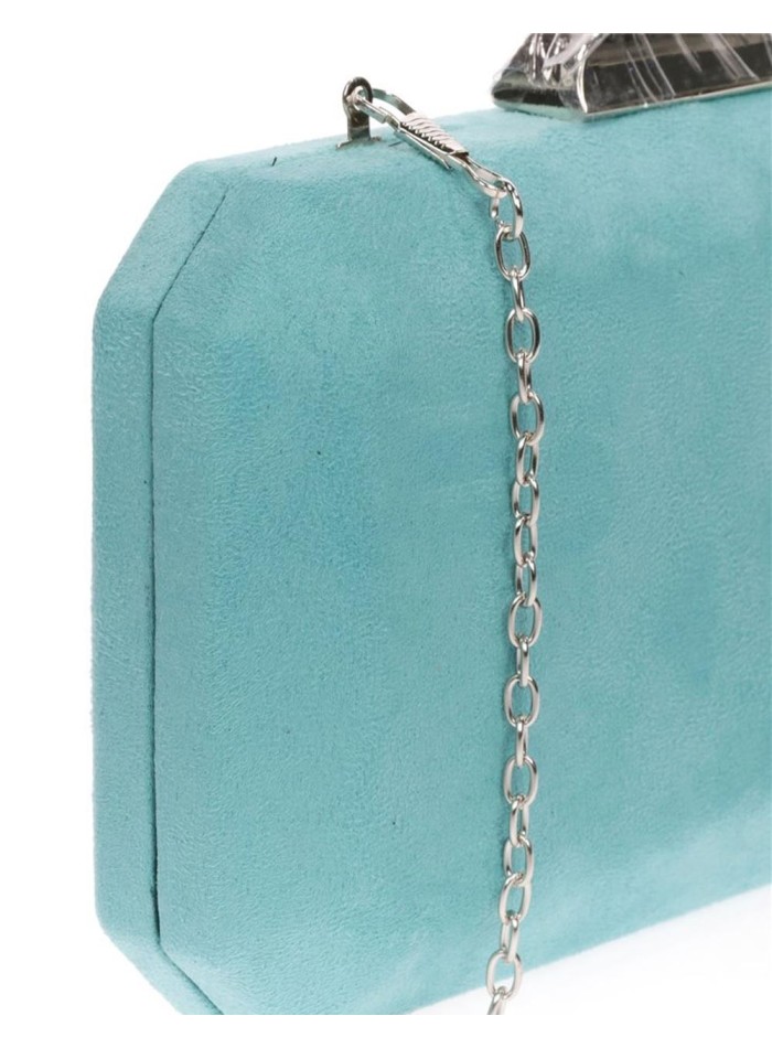 Suede octogonal clutch bag with metallic clasp Lauren Lynn London Accessories - 13 