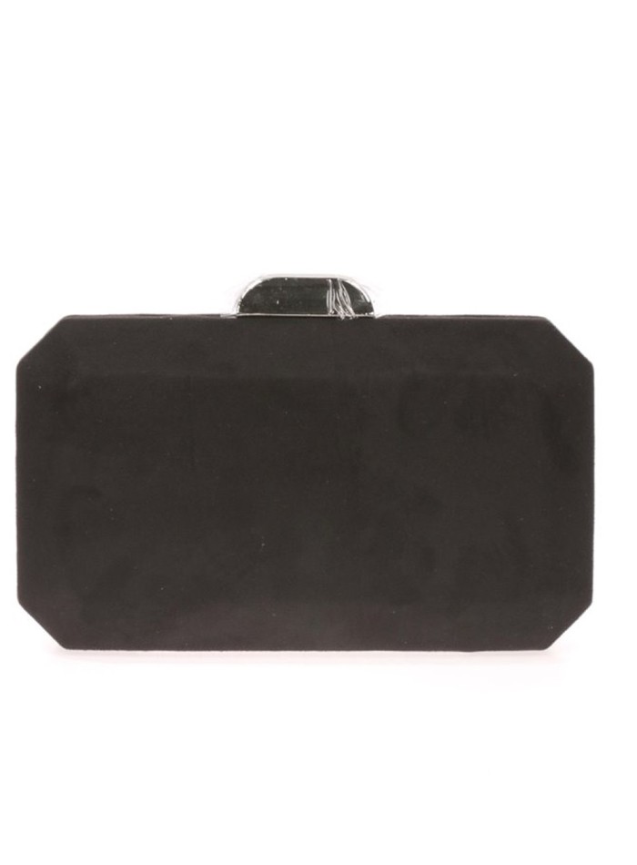 Suede octogonal clutch bag with metallic clasp Lauren Lynn London Accessories - 14 