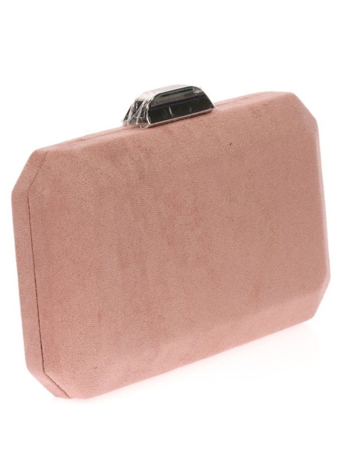 Suede octogonal clutch bag with metallic clasp Lauren Lynn London Accessories - 21 