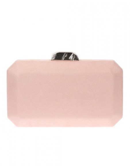 Suede octogonal clutch bag with metallic clasp Lauren Lynn London Accessories - 22 