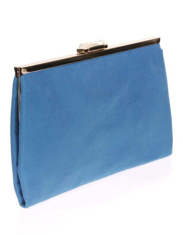 Cartera de fiesta antelina y cierre pedrería Lauren Lynn London Accessories - 1 