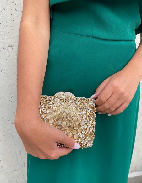 Bolso joya realizado con cristal de Swarovski y mariposas para invitada