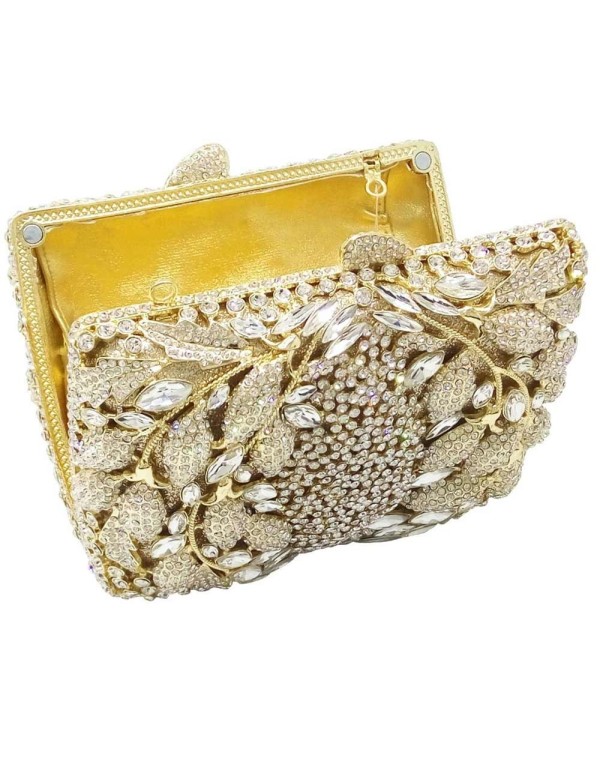Bolso joya de pedrería y cristal con diseño de hojas Lauren Lynn London Accessories - 2  2