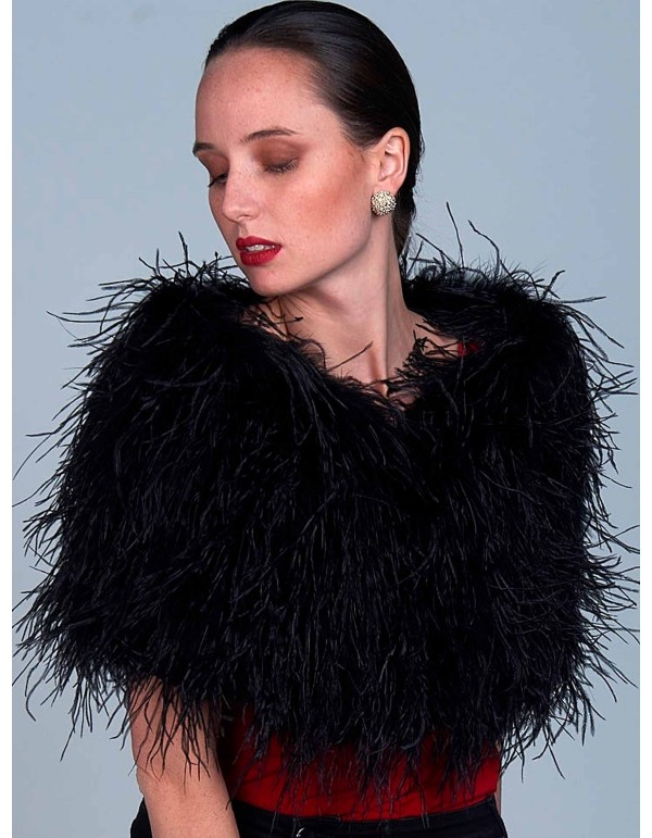 ostrich feathers warp in black