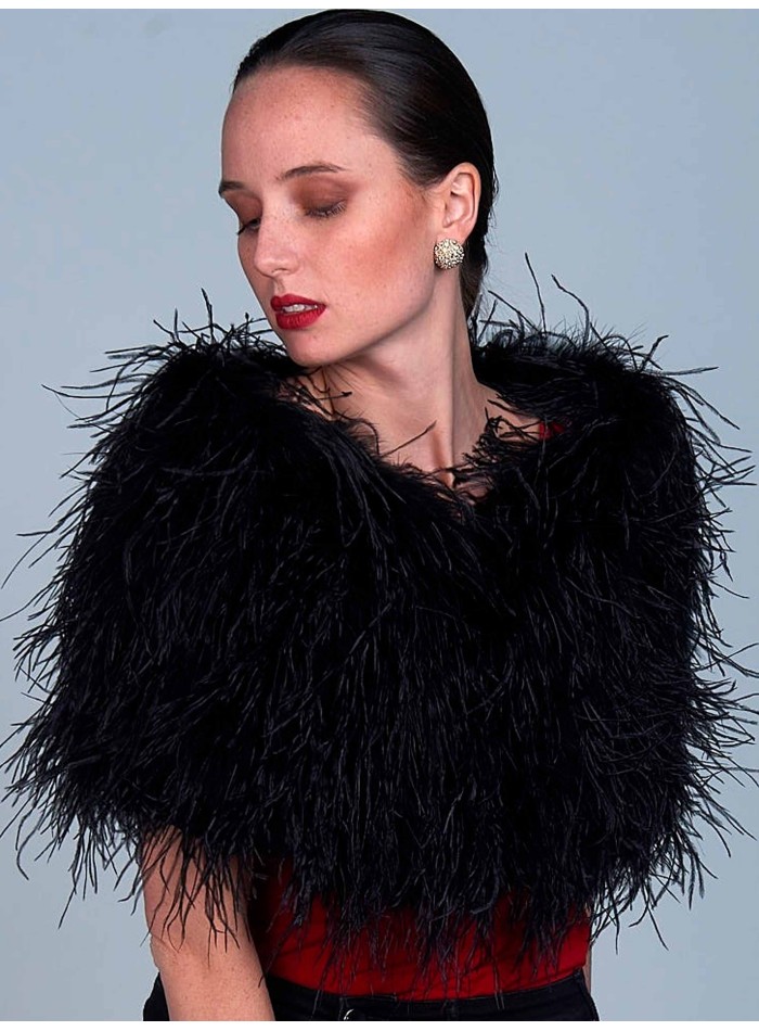ostrich feathers warp in black