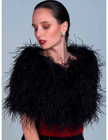 ostrich feathers warp in black