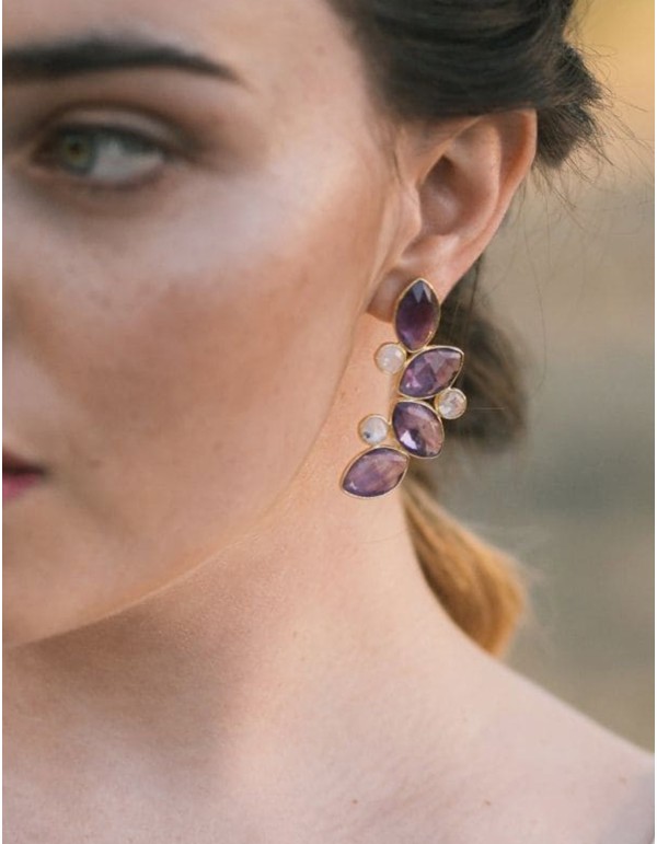 Boucles d'oreilles avec améthyste 2