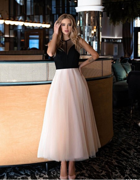 Vestido midi de fiesta con falda de capas de tul EMABRIDE - 1 