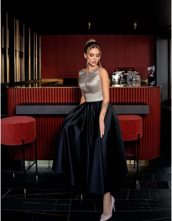 Midi party dress with metallic bodice EMABRIDE - 1 2