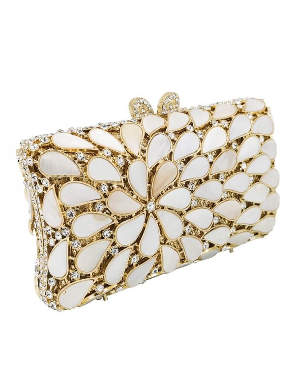 Rectangular jewellery handbag with crystals and natural shells Lauren Lynn London Accessories - 2