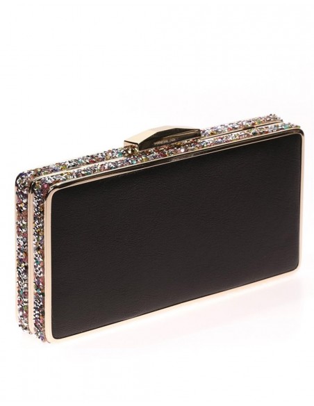 Clutch bag with rhinestones on the side - rectangular Lauren Lynn London Accessories - 5