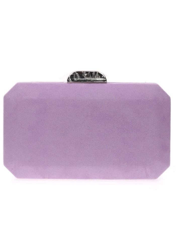 Suede octogonal clutch bag with metallic clasp Lauren Lynn London Accessories - 25 