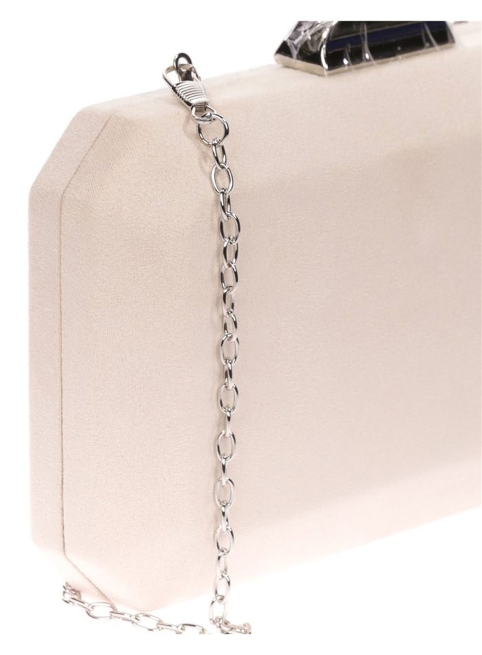 Suede octogonal clutch bag with metallic clasp Lauren Lynn London Accessories - 27 