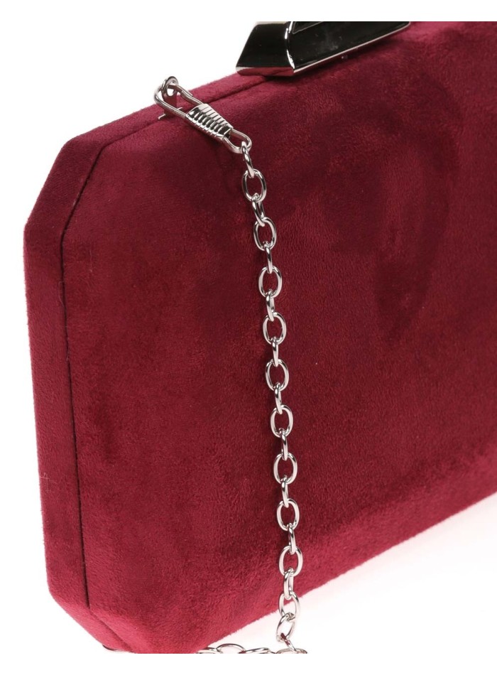 Suede octogonal clutch bag with metallic clasp Lauren Lynn London Accessories - 30 