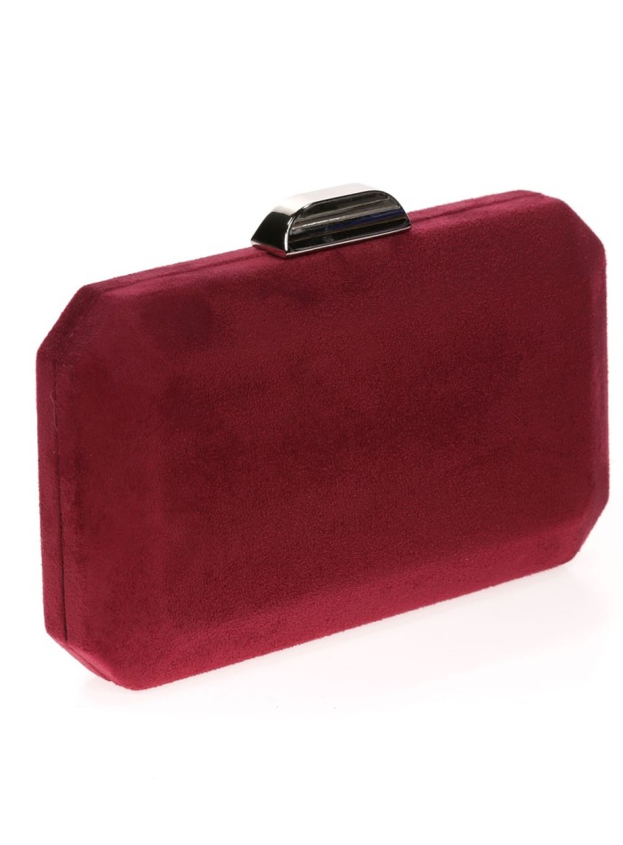 Suede octogonal clutch bag with metallic clasp Lauren Lynn London Accessories - 31 