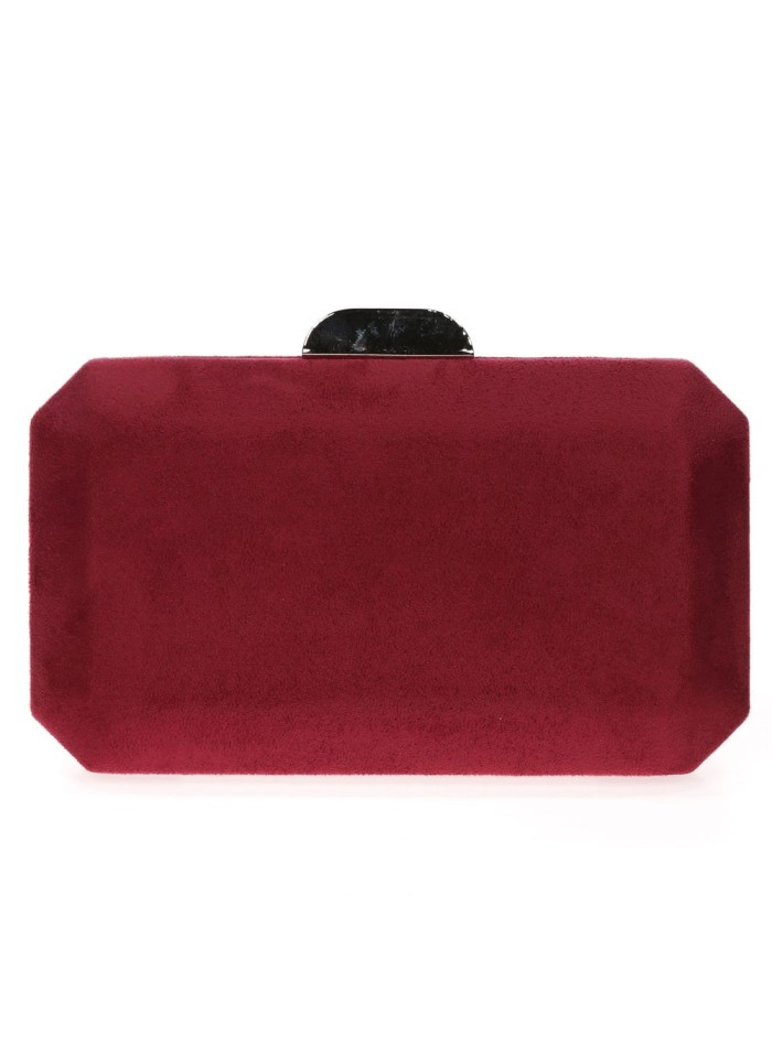 Suede octogonal clutch bag with metallic clasp Lauren Lynn London Accessories - 32 