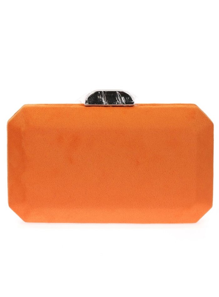 Suede octogonal clutch bag with metallic clasp Lauren Lynn London Accessories - 35 