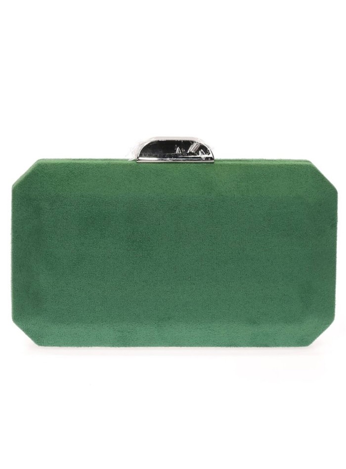 Suede octogonal clutch bag with metallic clasp Lauren Lynn London Accessories - 37 