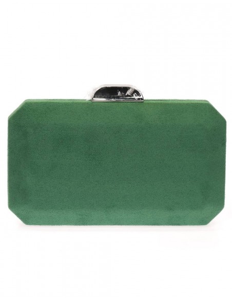 Suede octogonal clutch bag with metallic clasp Lauren Lynn London Accessories - 37 