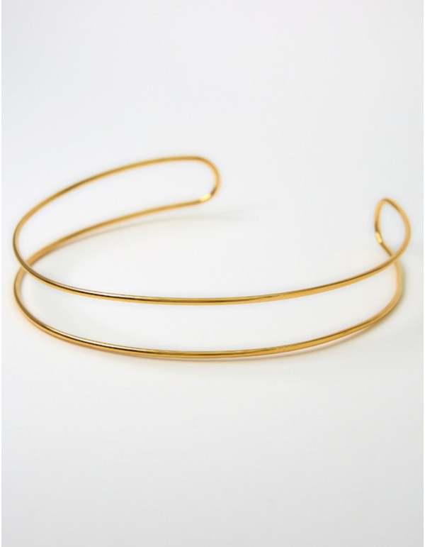 Basic double gold ring choker