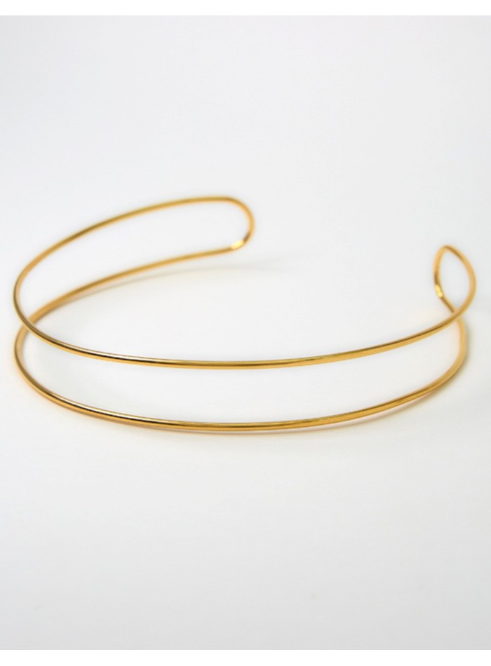 Basic double gold ring choker