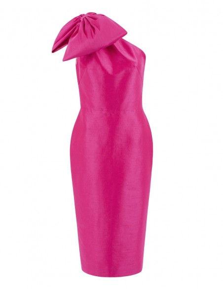 Asymmetrical neckline party dress with lacing