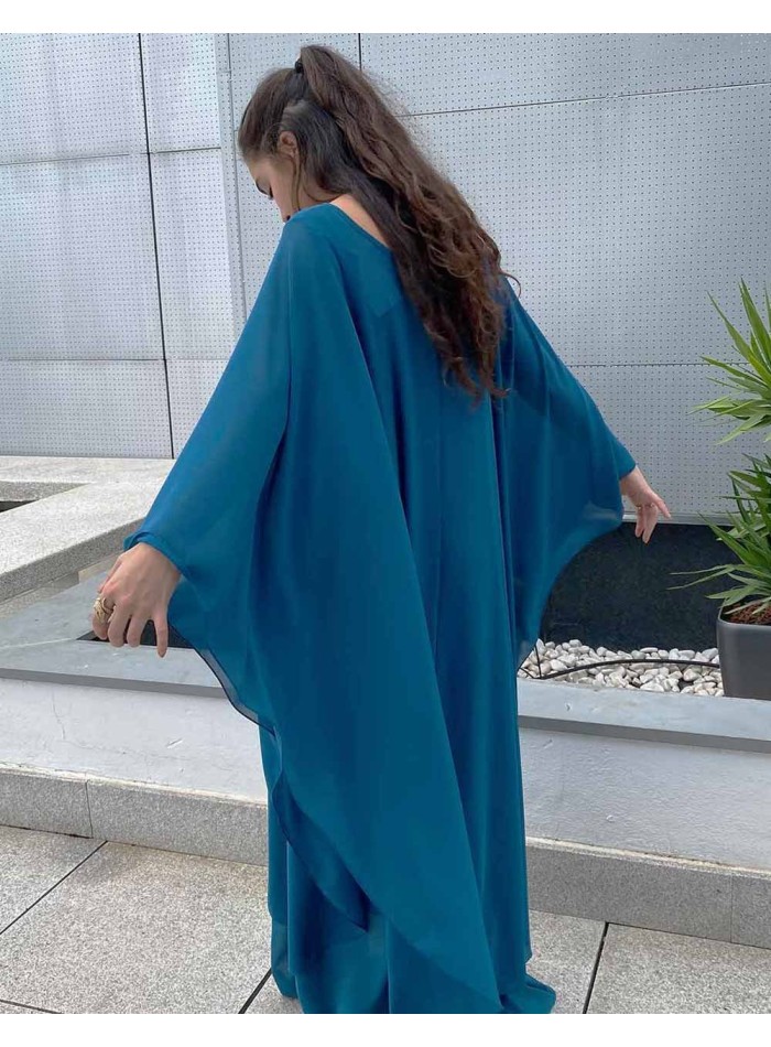 Multi-position wedding guest cape in chiffon