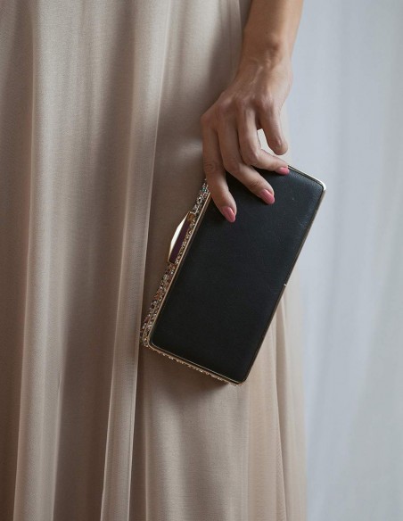 Bolso de fiesta con pedrería lateral - rectangular