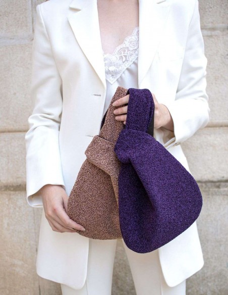 Japanese lamé coloured bowler bag-2