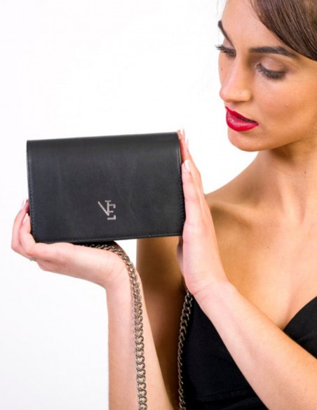 Mini bolso de fiesta con cadena metálica larga-4