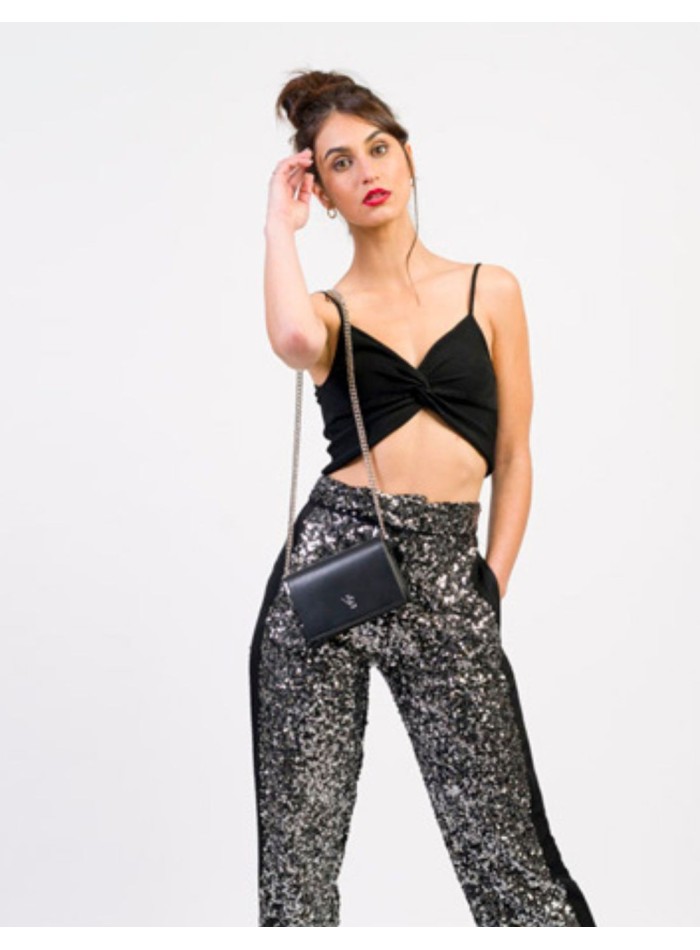 Mini bolso de fiesta con cadena metálica larga-6