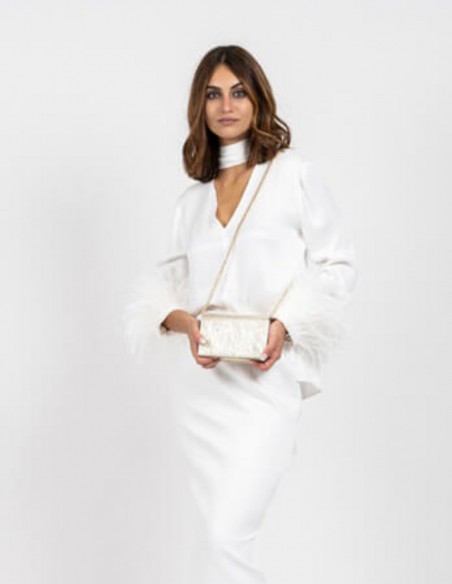 Mini bolso de fiesta con cadena metálica larga-8