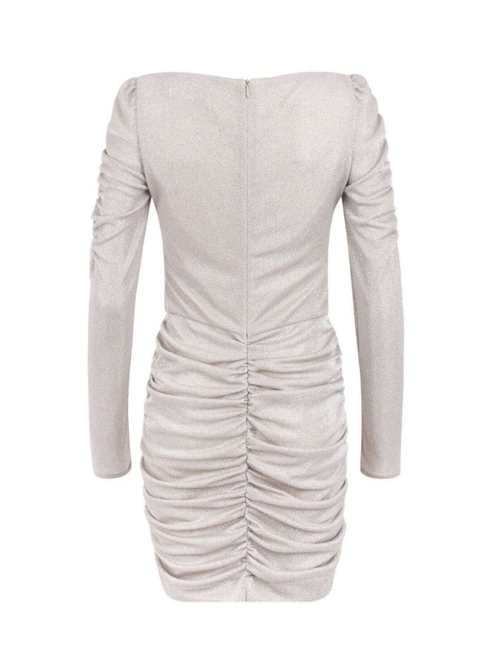 Vestido corto de fiesta drapeado en tejido...