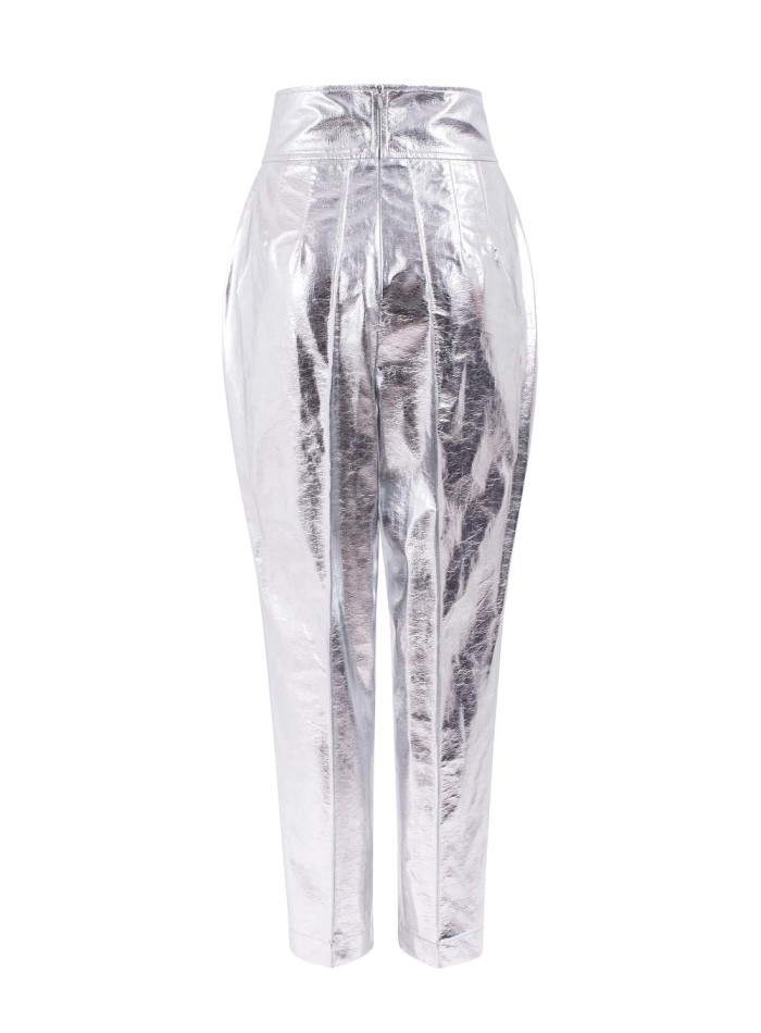 Pantalón de fiesta largo metalizado con...