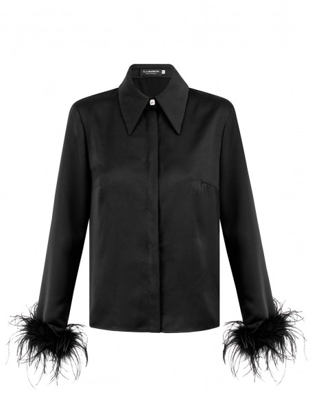 Chemise de fête avec plumes et boutons ornés de bijoux