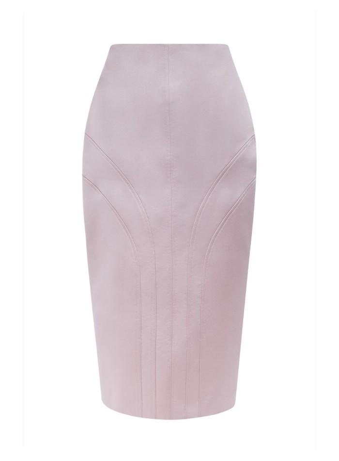 Jupe de fête midi structurée en satin