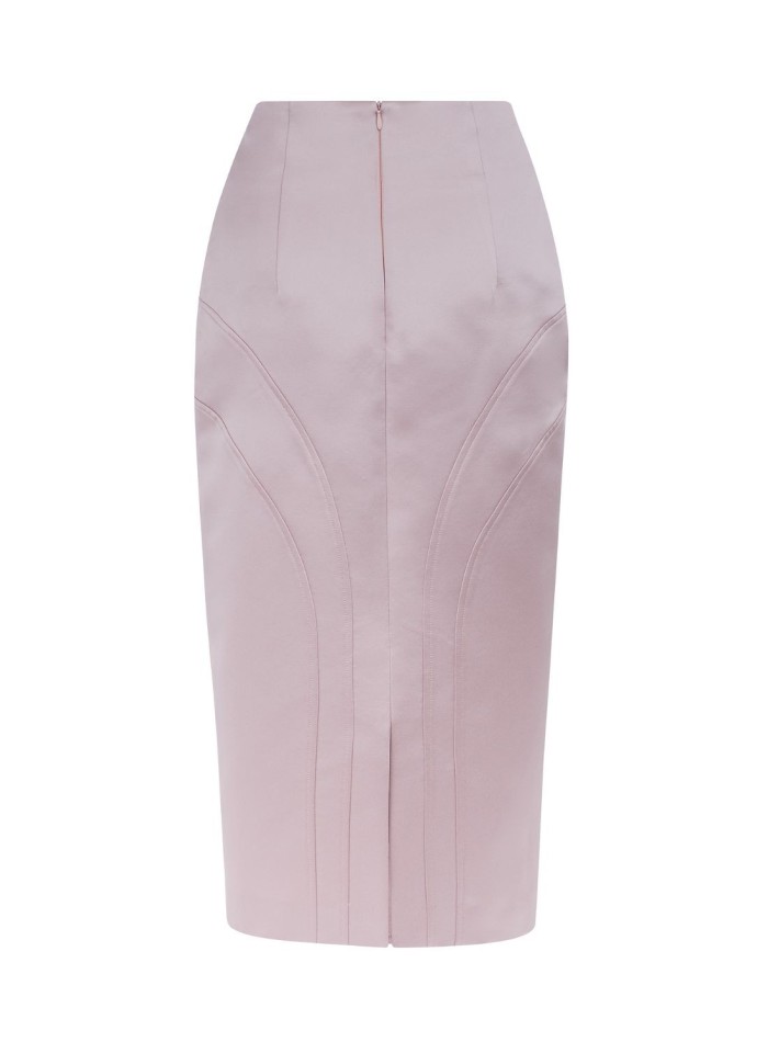 Jupe de fête midi structurée en satin