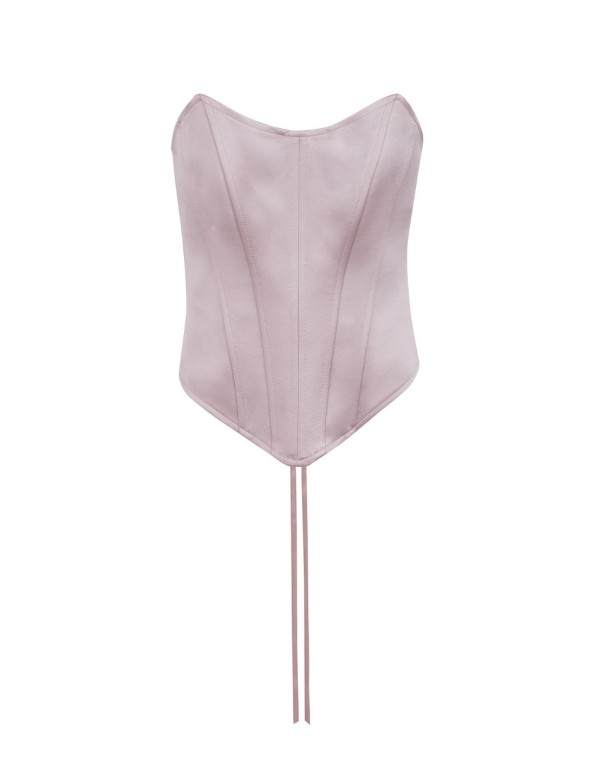 Top de fiesta rosa empolvado con corpiño corazón 2