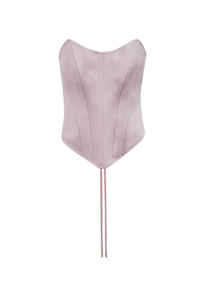 Top de fête rose poudré avec corsage en forme...