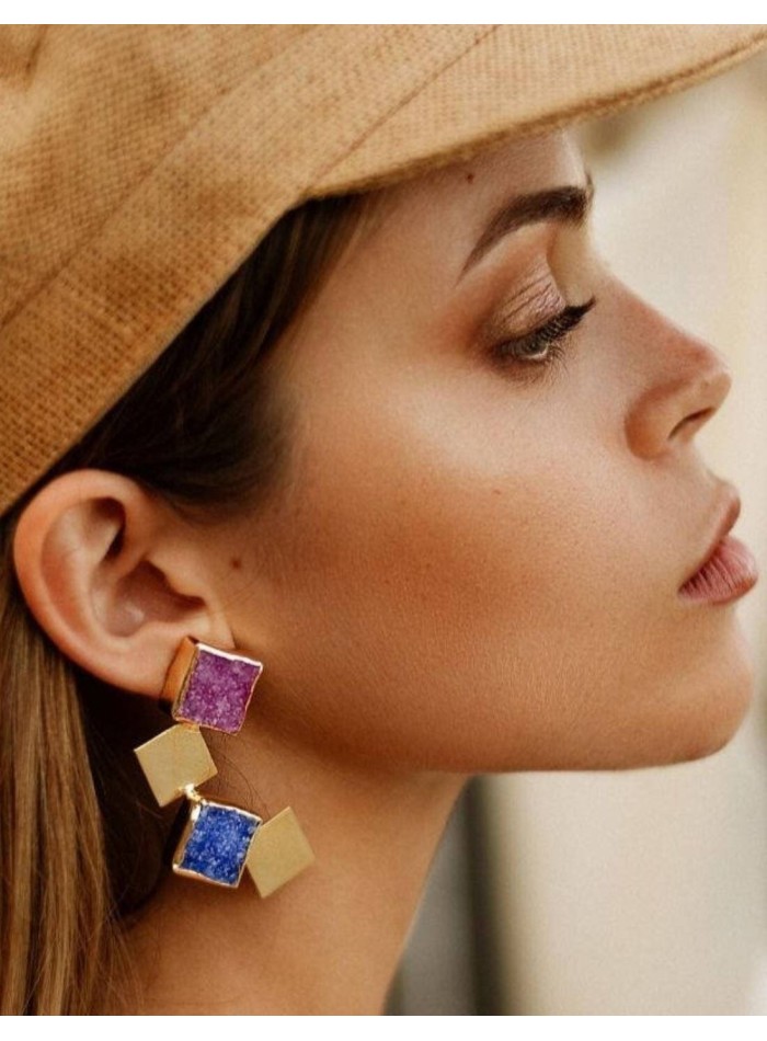 Boucles d'oreilles de fête en or avec pierres...