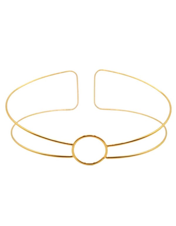 Rigid doble gold circle choker