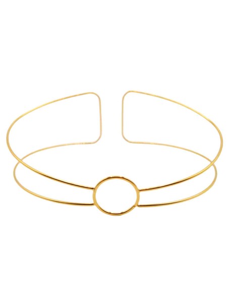 Rigid doble gold circle choker